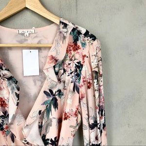 Willow & Clay Pink Floral Long-Sleeve Wrap Dress